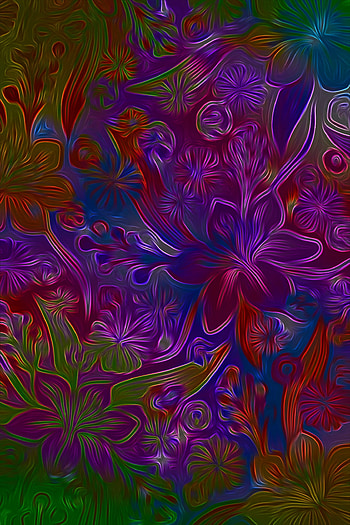 Neon glitch flowers bg, background, colorful HD phone wallpaper