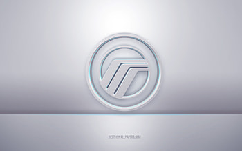 Mercury 3d white logo, gray background, Mercury logo, creative 3d art, Mercury, 3d emblem HD wallpaper