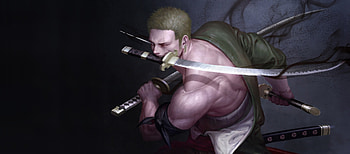 Warrior, one piece, swords, Zoro Roronoa, art HD wallpaper
