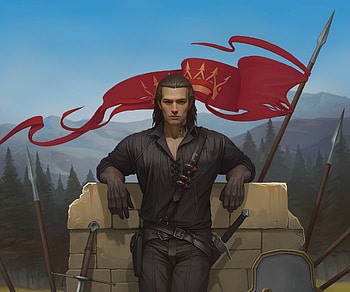 Red moons of Kvertind - Love and Pain, fantasy, warrior, fantasy warrior HD wallpaper