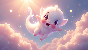 Adorable Ghost: Ultra of Joy in the Clouds, creature, fluffy, cloud HD wallpaper