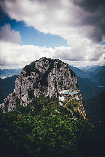 Landscape, Nature, Mountains, Building, Vertex, Top, Mountain Range, View HD phone wallpaper