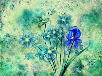 Blue flowers, blue, flowers HD wallpaper