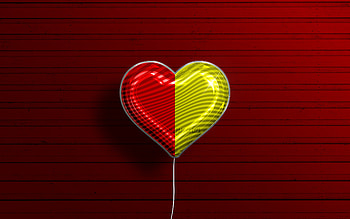 I Love Grenoble, , realistic balloons, red wooden background, Day of Grenoble, french cities, flag of Grenoble, France, balloon with flag, Grenoble flag, Grenoble HD wallpaper
