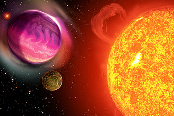 sdss3_planets, pink, planets, art, space, , orange, sun HD wallpaper