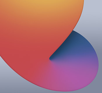 Orange-pink-blue shape, iPad OS 14 HD wallpaper