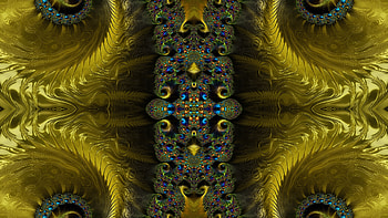 Trippy Psychedelic Fractal, trippy, psychedelic, aesthetic, yellow, Abstract, fractal HD wallpaper