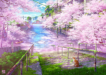 Anime Original Art, cat, Anime, art, original HD wallpaper