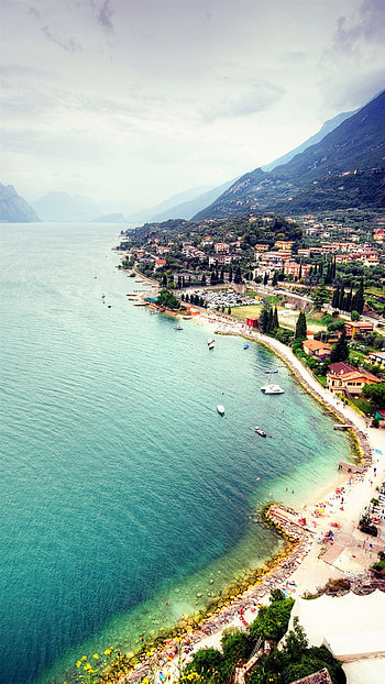 Lake Garda spectacle, Tranquil sanctuary, Nature's paradise HD phone wallpaper