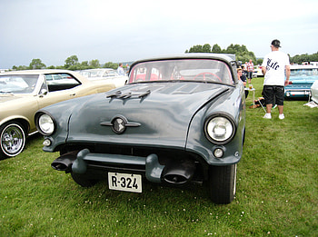 Nasco Yankee Meet 2012, grass, black, people, car HD wallpaper