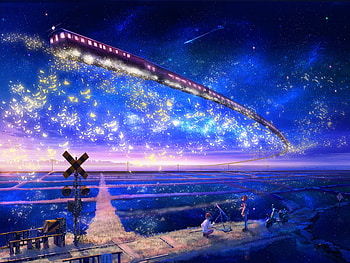 Train In The Sky, train, sky, artist, artwork, digital-art, anime HD wallpaper