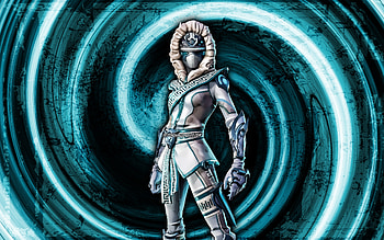 Snowstrike, blue grunge background, Fortnite, vortex, Fortnite characters, Snowstrike Skin, Fortnite Battle Royale, Snowstrike Fortnite HD wallpaper