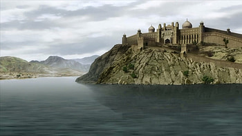 Anime Castle, Scenery, Nature, Anime, Castle, River HD wallpaper