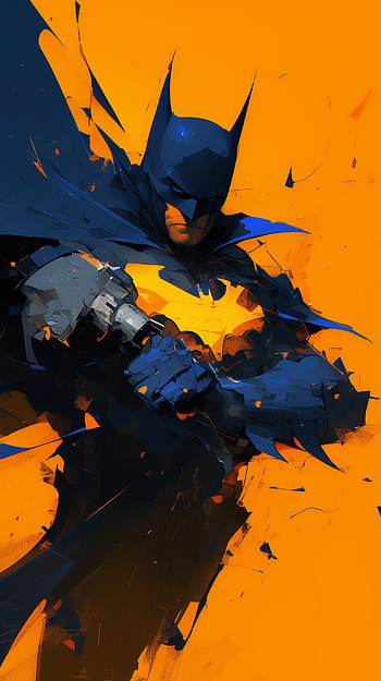 Dynamic Batman Artwork , Batman, superhero, Digital Art, orange (Color) HD phone wallpaper