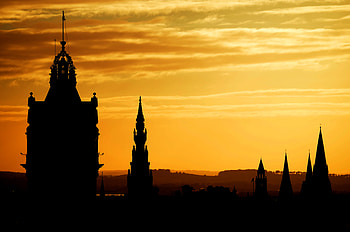 Cities, Sunset, Building, Silhouette, Tower HD wallpaper