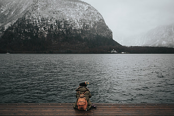 Nature, Mountains, Sea, Human, Person, Loneliness, dom HD wallpaper