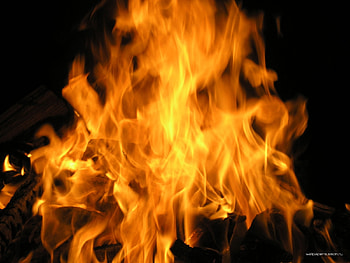Landscape, Fire, Bonfire, Art HD wallpaper
