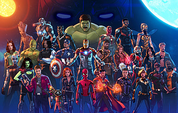 Marvel Cinematic Universe Artwork, iron-man, spiderman, drax-the-destroyer, winter-solider, jessica-jones, daredevil, hulk, captain-america, vision, war-machine, black-panther, thor, hawkeye, black-widow, ant-man, wasp, iron-fist, luke-cage, groot, rocket-raccoon, mantis, gamora, star-lord, captain-marvel, superheroes, artwork, digital-art HD wallpaper