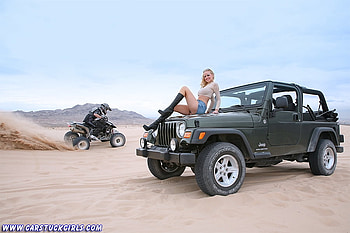 On the hood, sexy, atc, jeep, other, people HD wallpaper