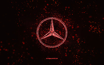 Mercedes-Benz glitter logo, , black background, Mercedes-Benz logo, red glitter art, Mercedes-Benz, creative art, Mercedes-Benz red glitter logo, Mercedes logo HD wallpaper