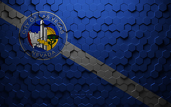 Flag of Las Vegas, honeycomb art, Las Vegas hexagons flag, Las Vegas, 3d hexagons art, Las Vegas flag HD wallpaper