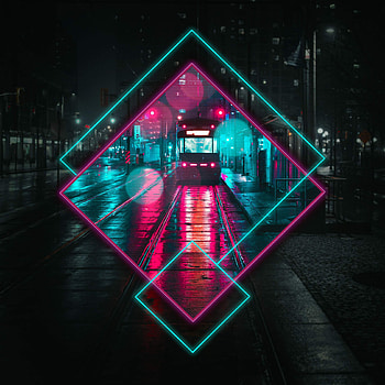 Tram City Night Life, tram, artist, artwork, digital-art HD phone wallpaper