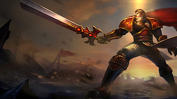 Sanguine Garen, Chinese , LeagueSplash, Gaming HD wallpaper