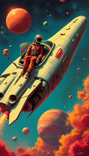 Cosmic Pilot: A Stellar Adventure, pilot, space, astronaut, rocket, planet HD phone wallpaper