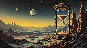 Cosmic Hourglass: A Ultra of Time and Space, hourglass, Sci Fi, landscape, planet HD wallpaper