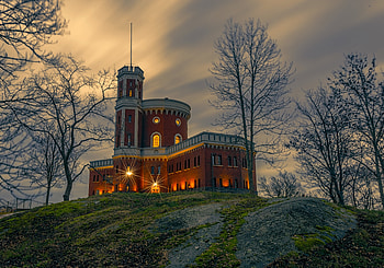 Kastellholmen Castle in Sweden, trees, sky, castle, sweden, evening HD wallpaper