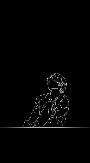 Black boy, blackboard, art HD phone wallpaper