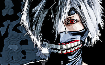 Ken Kaneki Tokyo Ghoul, portrait, vector art, artwork, Tokyo Ghoul, Kaneki Ken, protagonist, Tokyo Ghoul characters, Ken Kaneki HD wallpaper