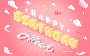 Happy Birtay Aleah, 3d Art, Birtay 3d Background, Aleah, Pink Background, Happy Aleah birtay, 3d Letters, Aleah Birtay, Creative Birtay Background HD wallpaper