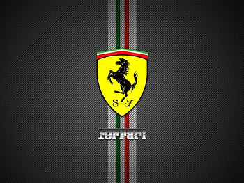 Ferrari logo, ferrari, carbon fibre, logo HD wallpaper