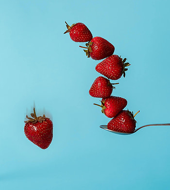 Food, Strawberry, Berry, Spoon HD phone wallpaper