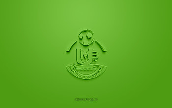 Montego Bay United FC, creative 3D logo, green background, Jamaican football club, National Premier League, Montego Bay, Jamaica, 3d art, football, Montego Bay United FC 3d logo HD wallpaper
