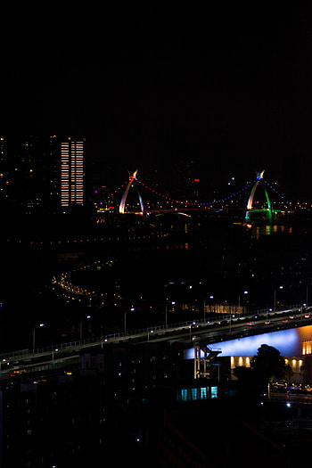 Night, Architecture, Dark, Night City, City Lights, Illumination, Lighting HD phone wallpaper