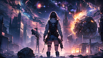 Apocalypse Arsenal Sci Fi Girl S Battle For Survival, anime-girl, anime, scifi, guns, apocalypse, artist, artwork, digital-art, deviantart HD wallpaper