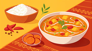 Vibrant Curry Delight - Ultra, Curry, rice, food, spices HD wallpaper