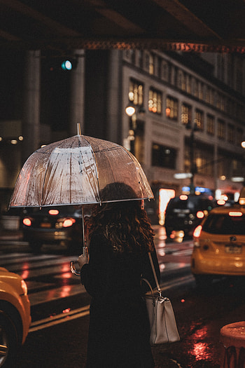 Rain, Night, Miscellanea, Miscellaneous, Girl, Umbrella, Street HD phone wallpaper
