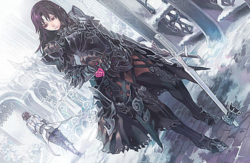 Aion, sword, aion armor, black hair, long hair, weapons, original, short hair, brown hair, boots HD wallpaper