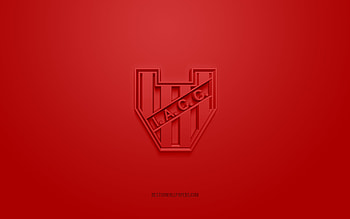 Instituto Atletico Central Cordoba, creative 3D logo, red background, Argentine football team, Primera B Nacional, Cordoba, Argentina, 3d art, football, Instituto Atletico Central Cordoba 3d logo HD wallpaper