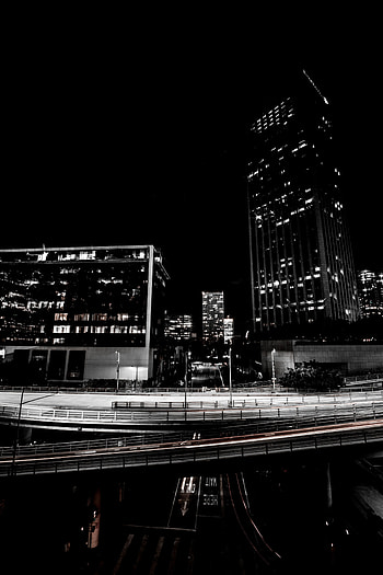 Cities, Night, Lights, Road, Skyscrapers, Urban, Transport Interchange, Interchange HD phone wallpaper