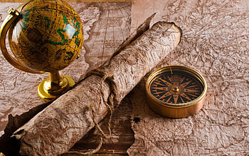 Travel-themed , Adventure awaits, Exploration tools, Digital file HD wallpaper