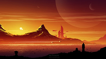 Calm Sunset Digital Art Landscape, digital-art, sunset, landscape, deviantart HD wallpaper