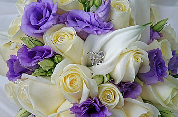 Flowers, Roses, Decorations, Drops, Bouquet, Lisianthus Russell, Lisiantus Russell HD wallpaper