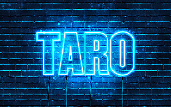 Happy Birtay Taro, , blue neon lights, Taro name, creative, Taro Happy Birtay, Taro Birtay, popular japanese male names, with Taro name, Taro HD wallpaper