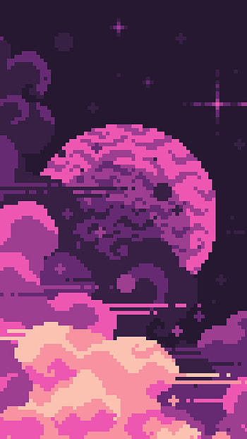 Pixel Dreams: Artistic Cosmic Night, artistic, pixel art HD phone wallpaper
