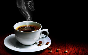 Coffee, beans, steam, drink HD wallpaper