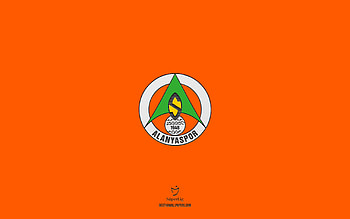 Alanyaspor, orange background, Turkish football team, Alanyaspor emblem, Super Lig, Turkey, football, Alanyaspor logo HD wallpaper